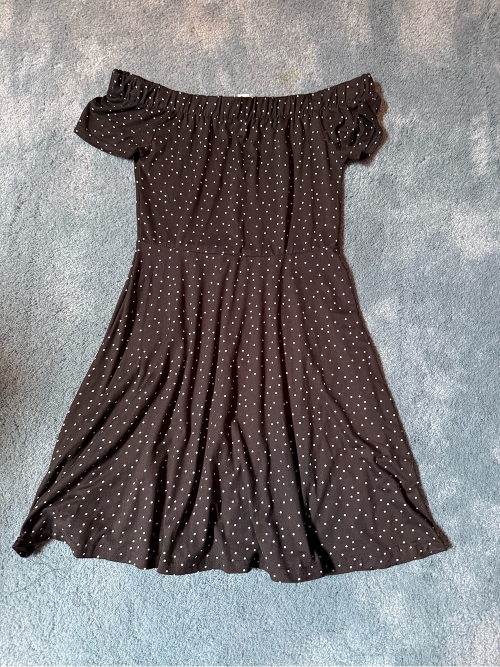 Charlotte Russe Black One-Shoulder Polka Dot Dress